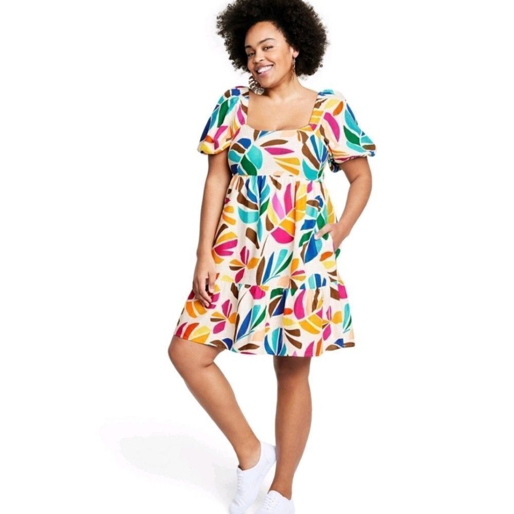 Tabitha Brown Linen Multicolored Dress Women’s Small
